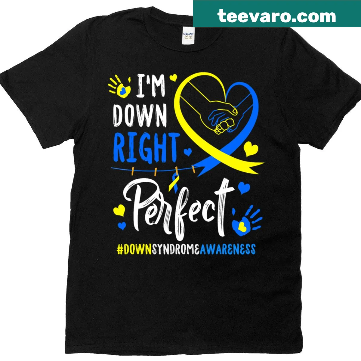Uplifting Down Syndrome awareness text on a kids' t-shirt — on a men's t-shirt