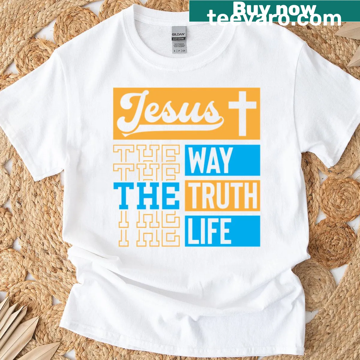 Inspirational Jesus message design on a T-shirt — on a men's t-shirt
