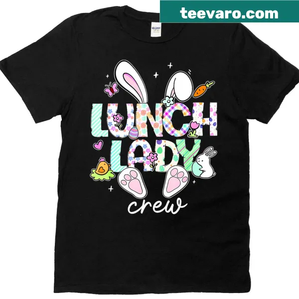 Easter T-shirt with a cheerful lunch lady design for the crew