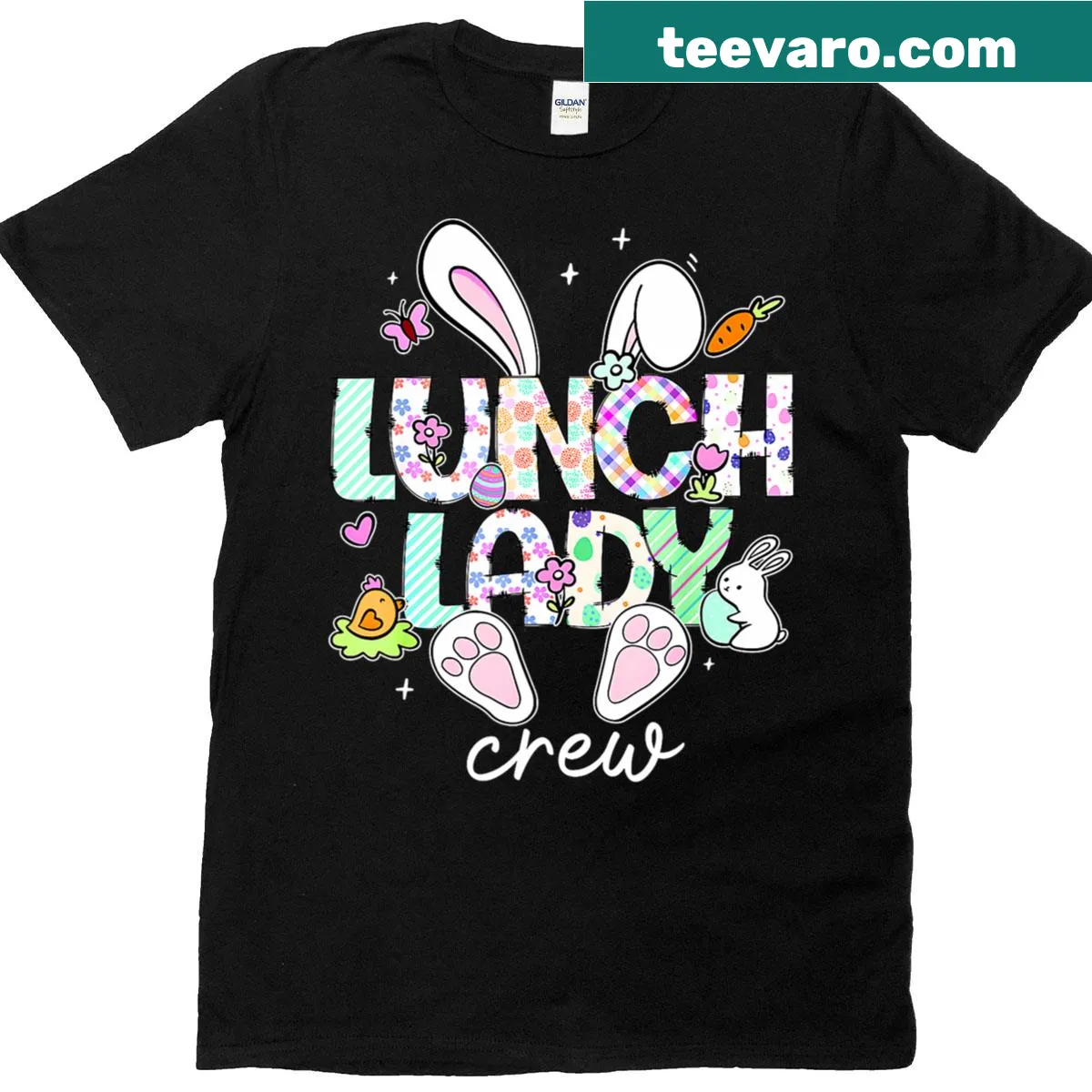 Easter T-shirt with a cheerful lunch lady design for the crew — on a men's t-shirt