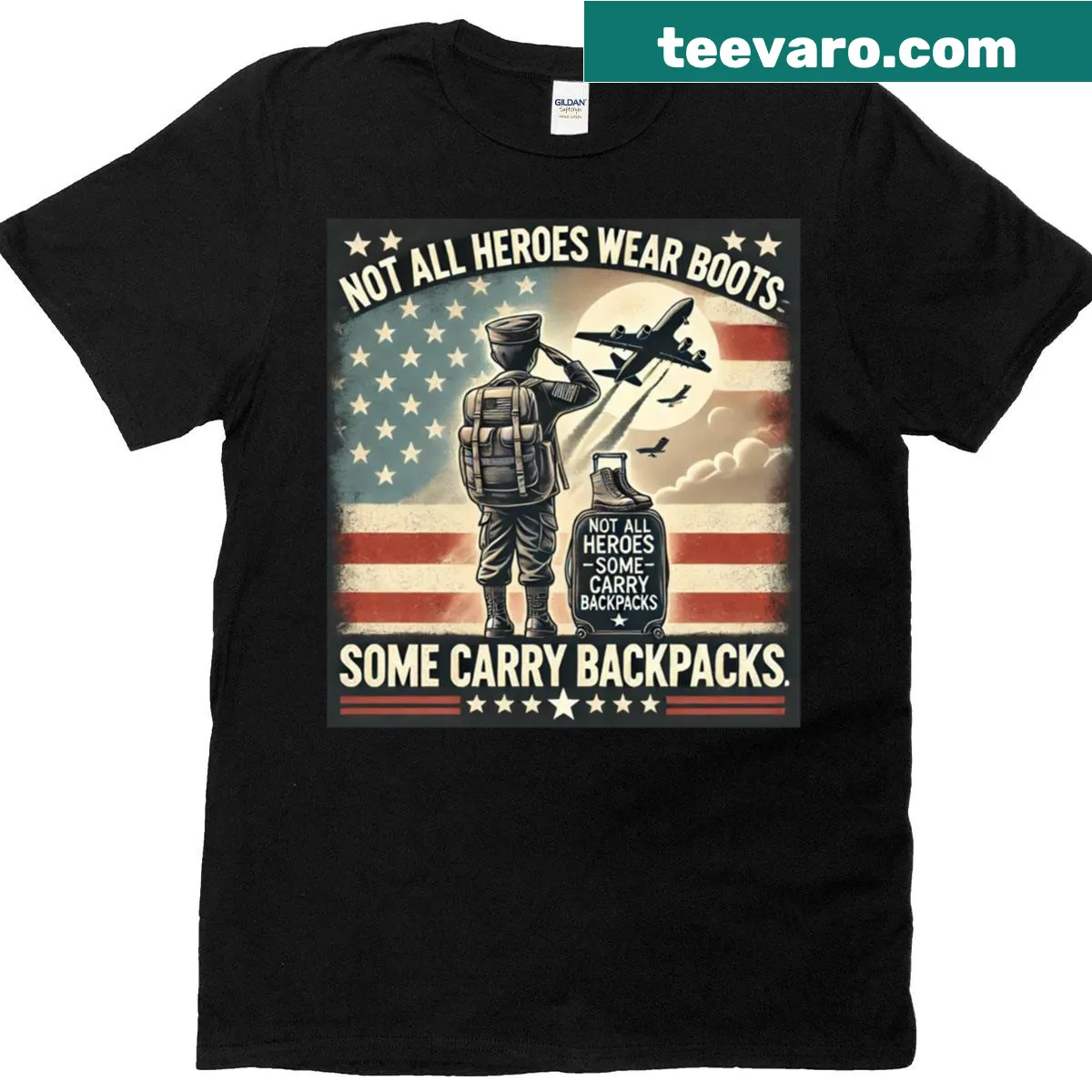 T-shirt for kids celebrating American Day with military theme — on a men's t-shirt