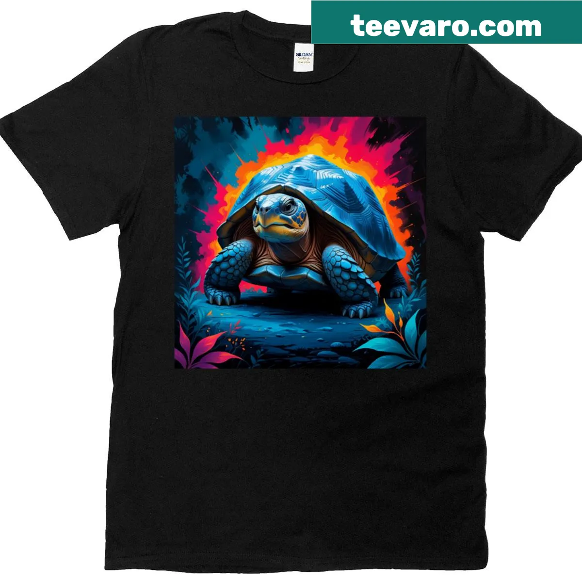 Nature-themed t-shirt with an illustration of a Morrocoy — on a men's t-shirt