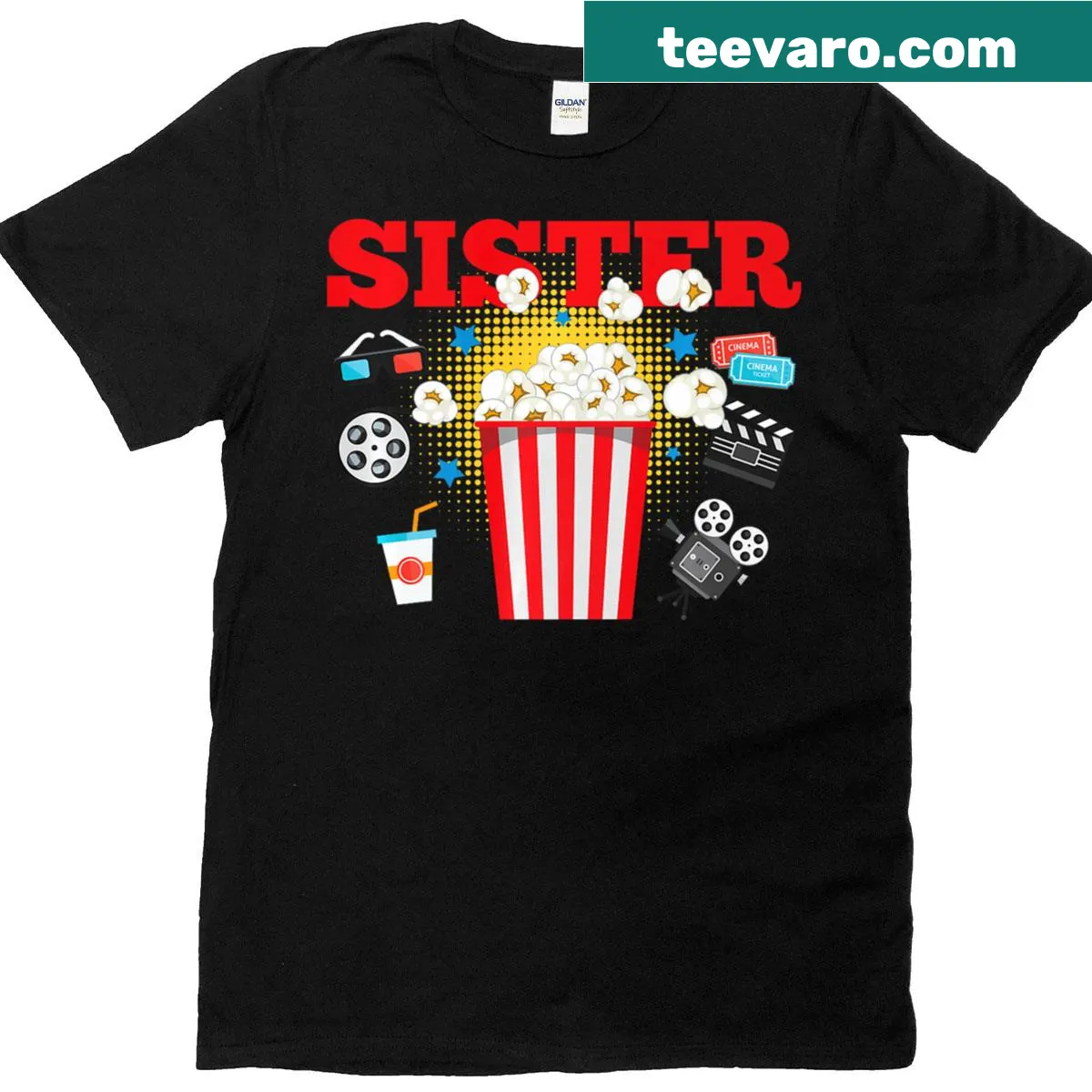 Fun typography design for a sister's movie-themed birthday party — on a men's t-shirt