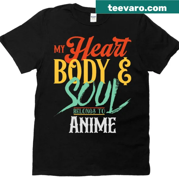 Heartfelt T-shirt expressing love for anime with heartfelt text