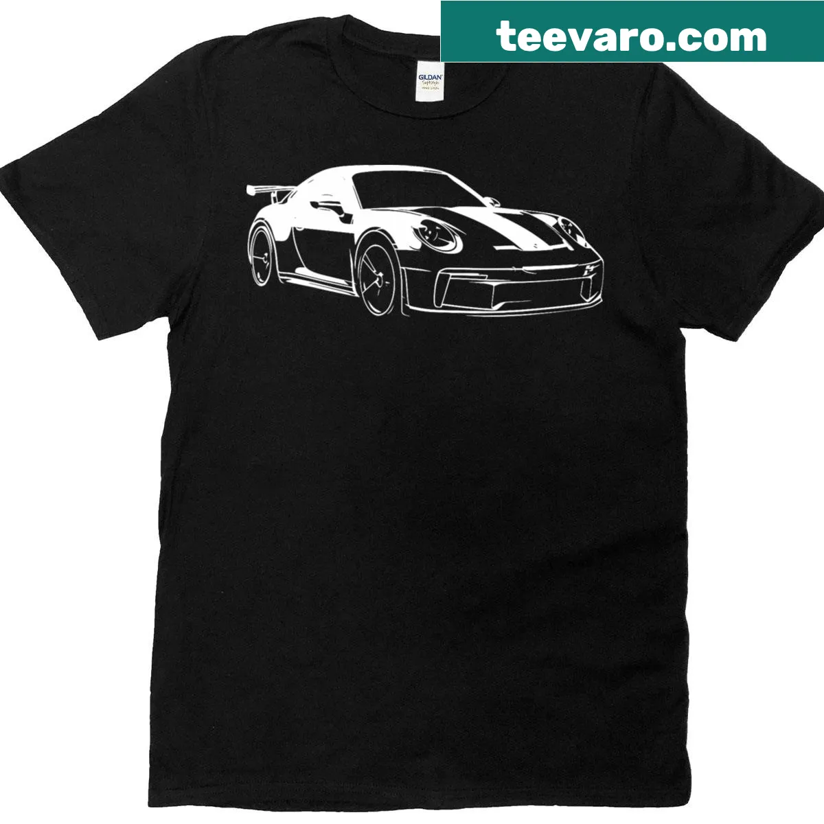 Silhouette of a classic 911 car graphic T-shirt — on a men's t-shirt