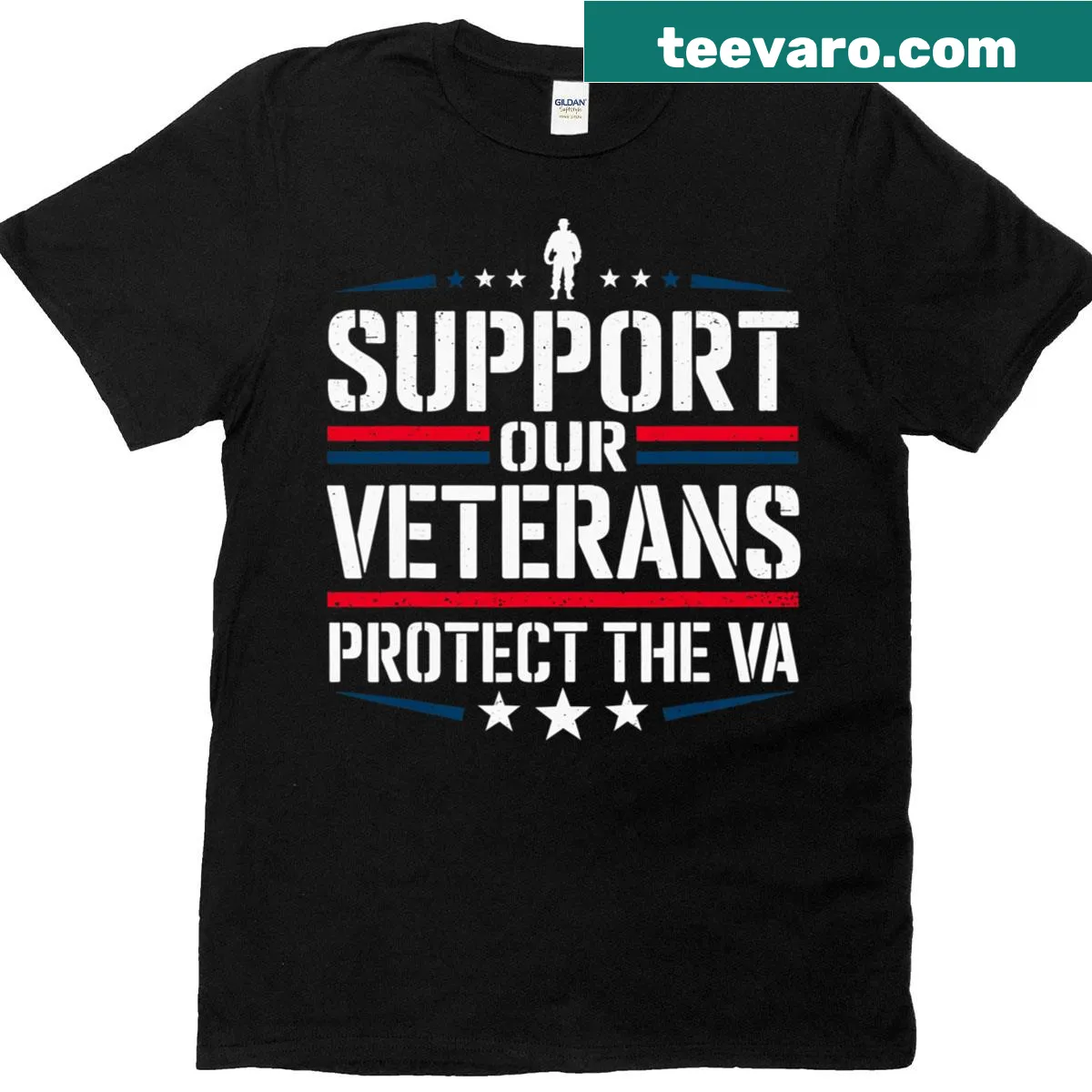 T-shirt supporting veterans and their rights with impactful text — on a men's t-shirt