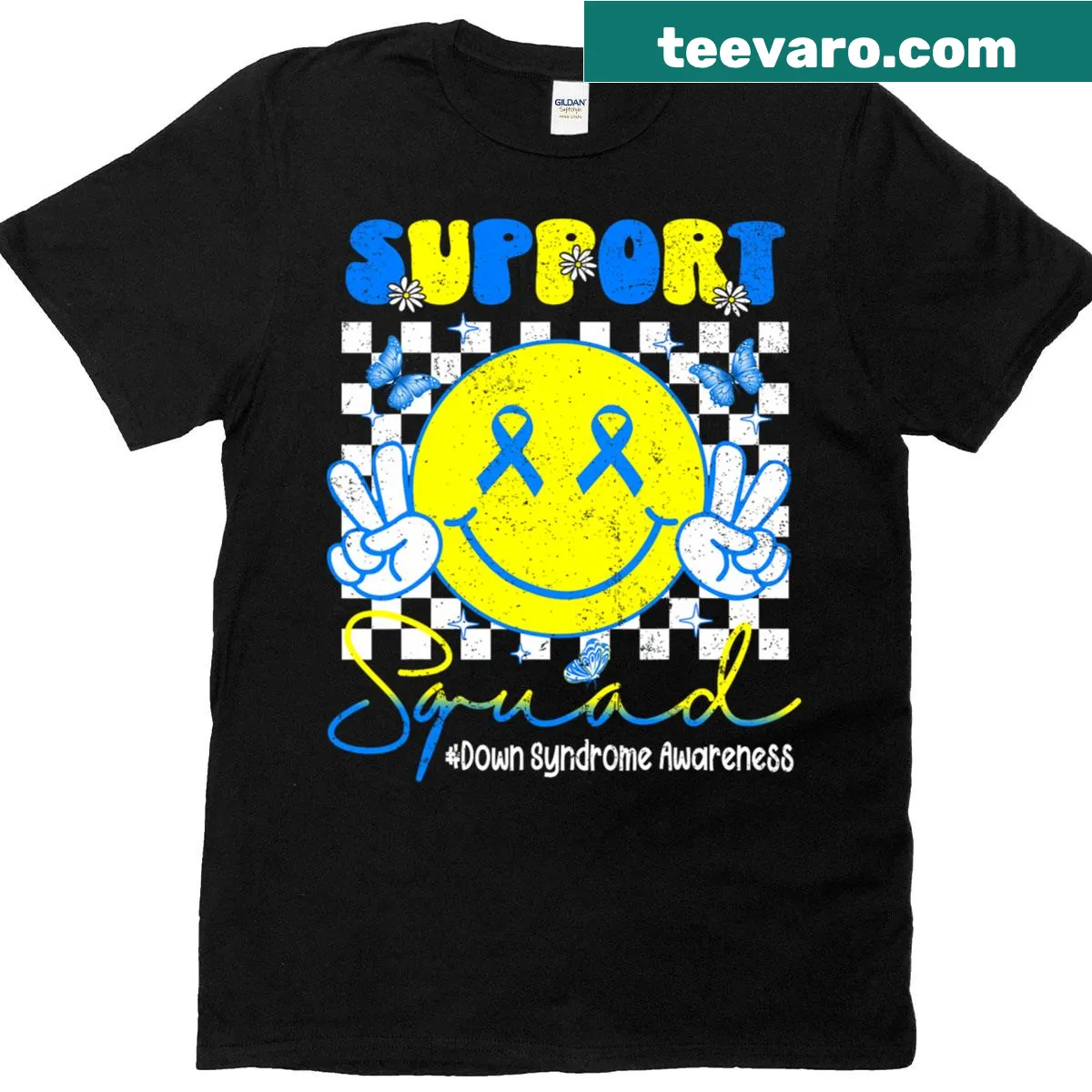Support Squad World Down Syndrome Awareness t-shirt promoting inclusion — on a men's t-shirt