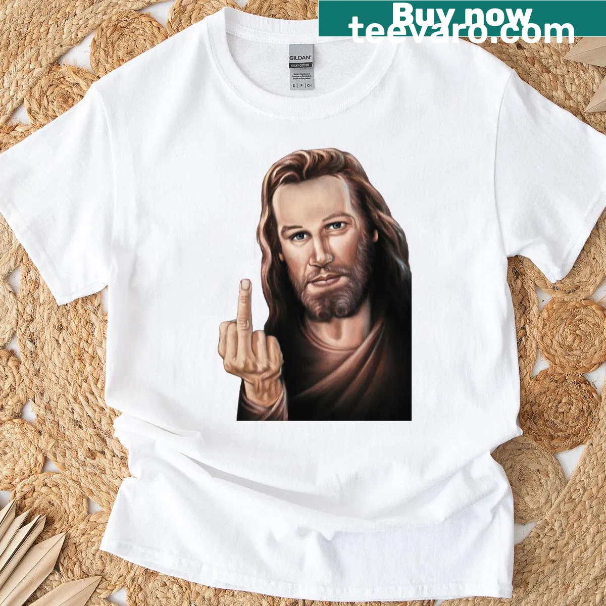 Artistic depiction of a bird symbolizing faith on a velvet background — on a men's t-shirt