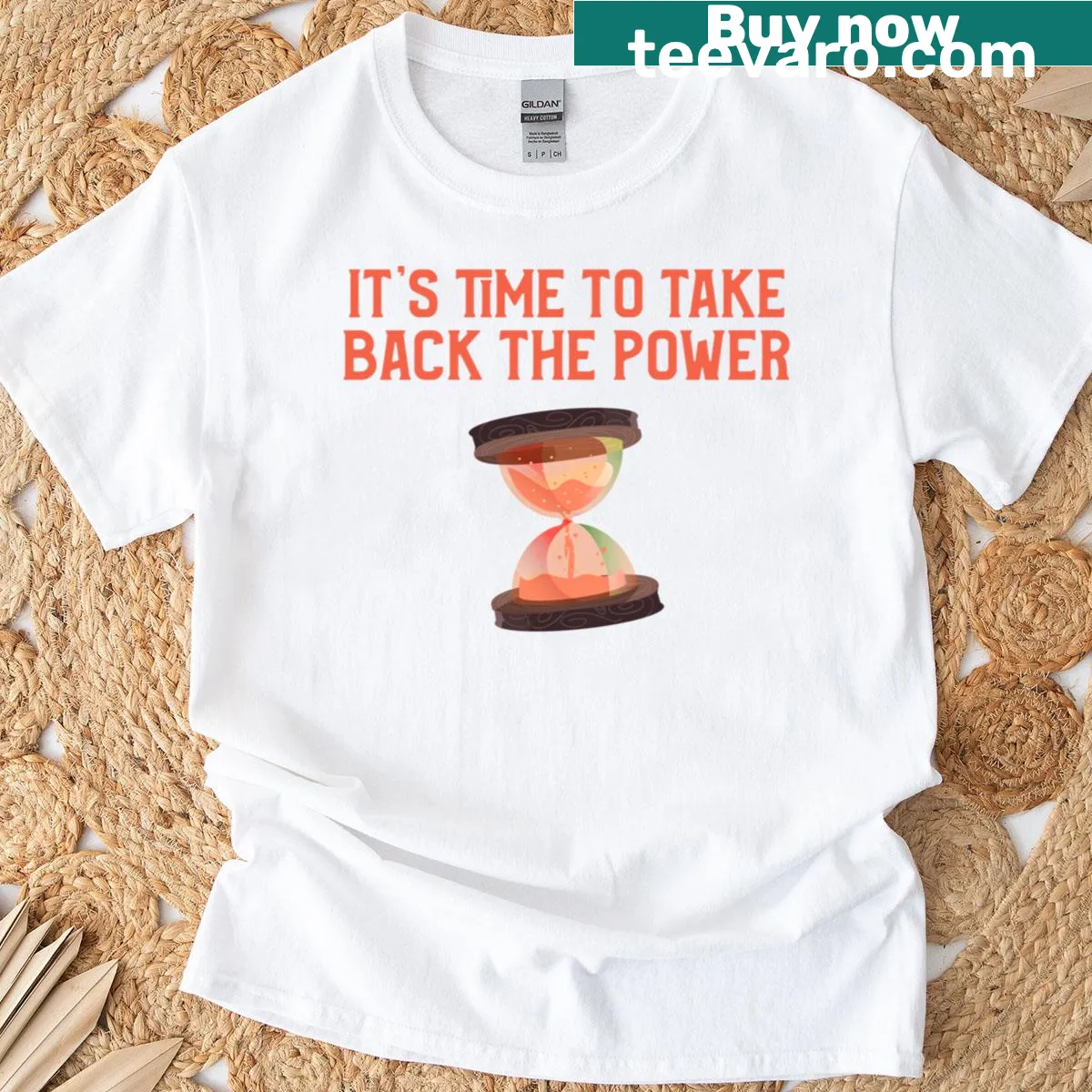 Empowering t-shirt with the phrase Take Back The Power — on a men's t-shirt