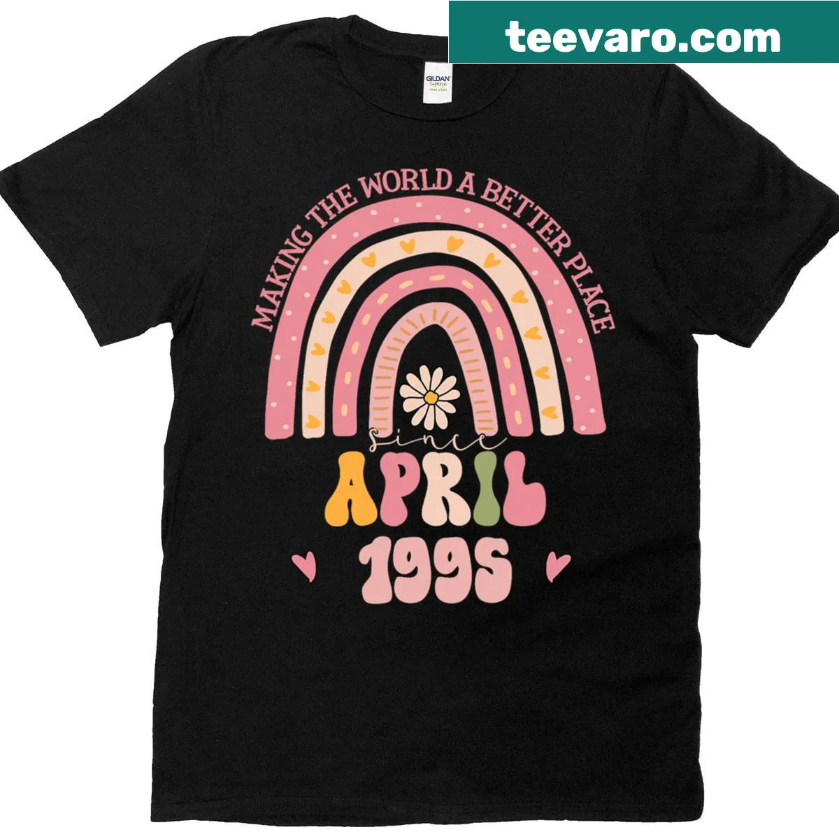 Funny retro T-shirt for turning 30, referencing April 1995 — on a men's t-shirt