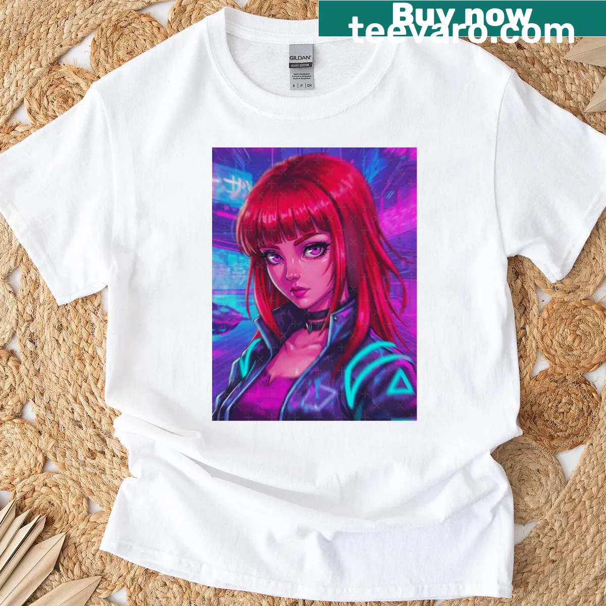 T-shirt with 'Welcome To Cyberworld' graphic design — on a men's t-shirt