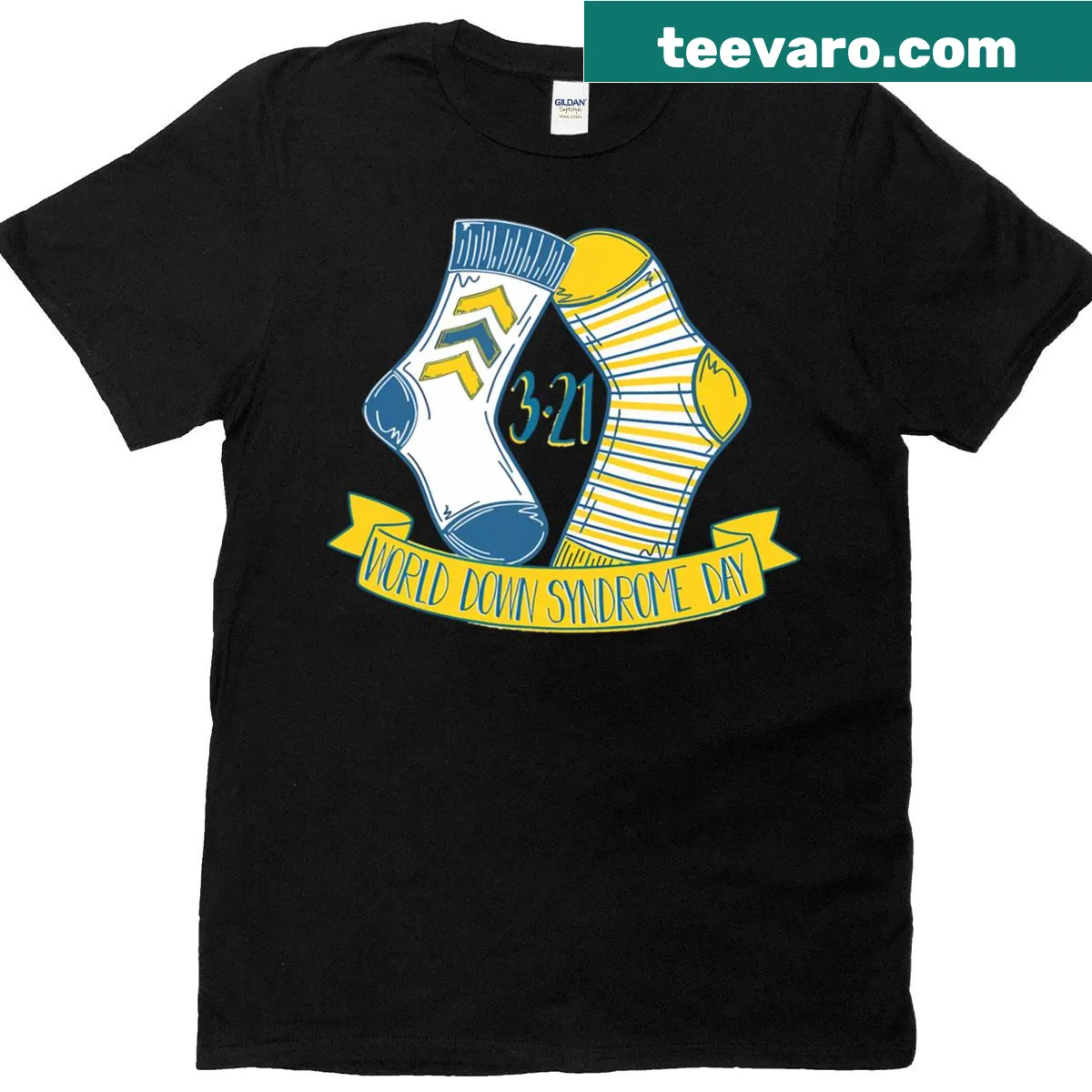 Design featuring the date for World Down Syndrome Day 3 21 — on a men's t-shirt