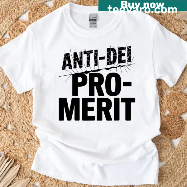 Simple typography t-shirt with 'Anti Dei Pro Merit' text