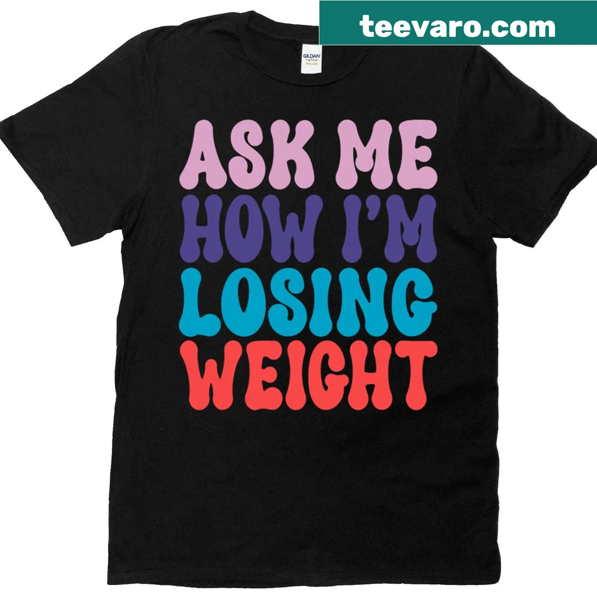 Groovy motivational weight loss t-shirt with a fun slogan — on a men's t-shirt