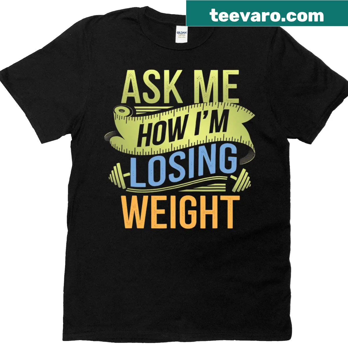 Gym enthusiast fitness t-shirt featuring a humorous weight loss slogan — on a men's t-shirt