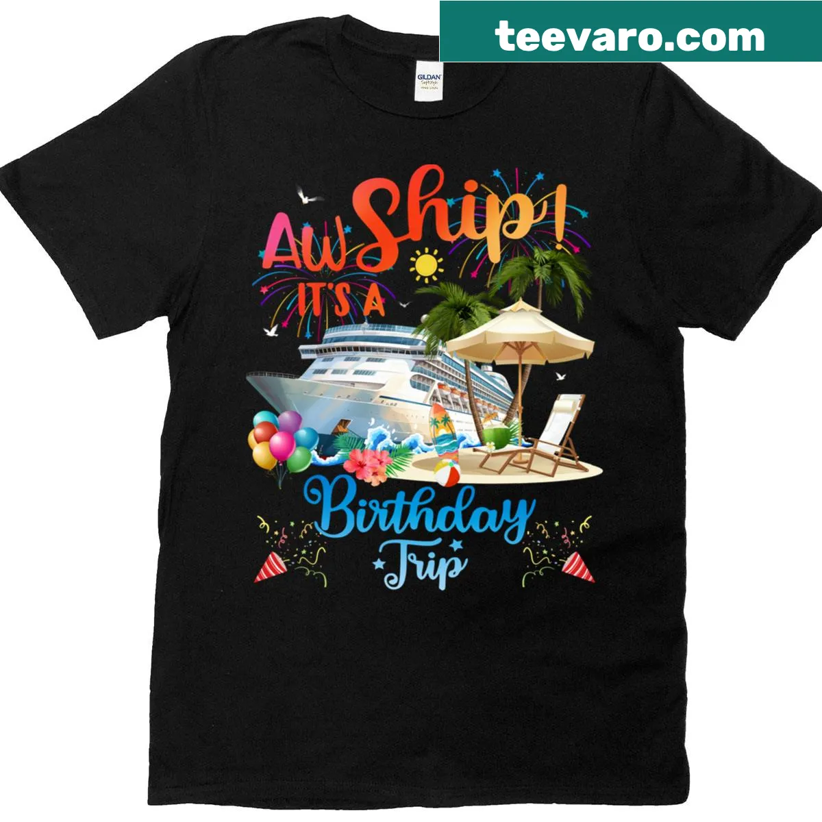 Humorous birthday T-shirt with play on words — on a men's t-shirt