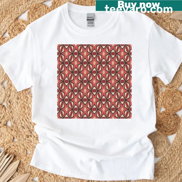 Geometric starburst pattern printed on T-shirt