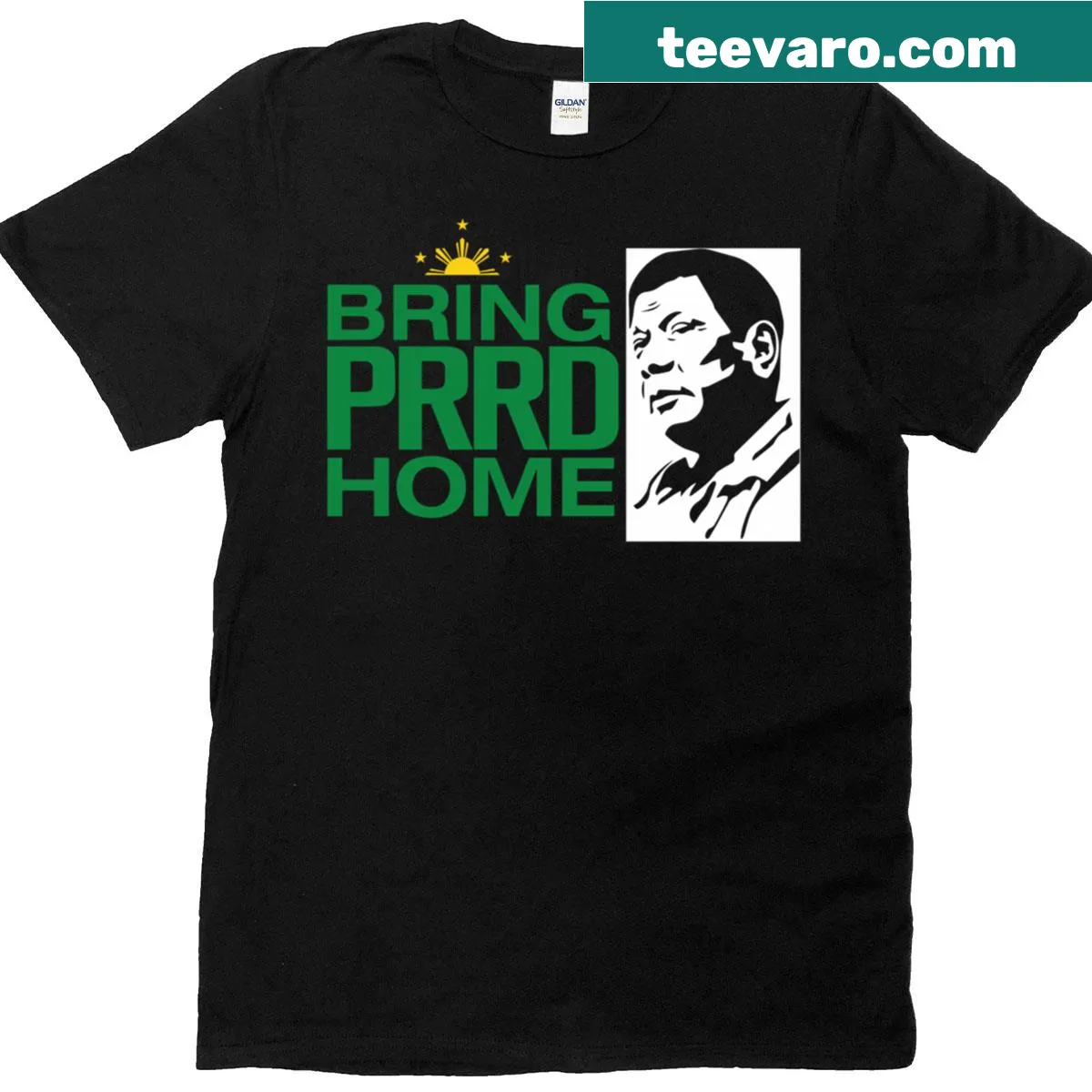 Simple typography t-shirt with 'Bring Prrd Home' text — on a men's t-shirt