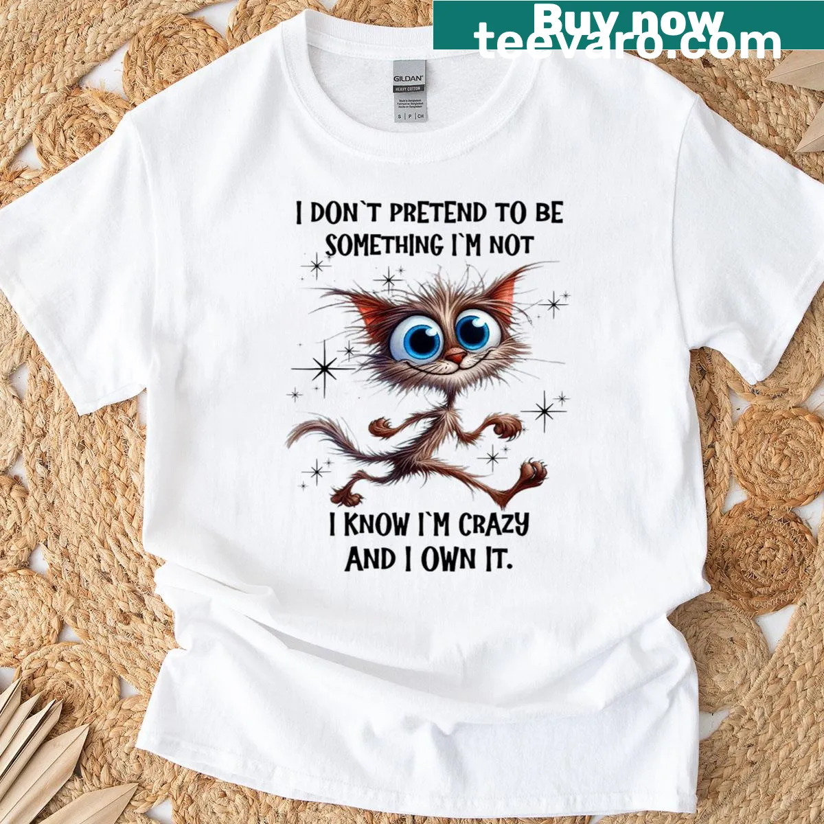 Sarcastic t-shirt with the phrase about being crazy — on a men's t-shirt