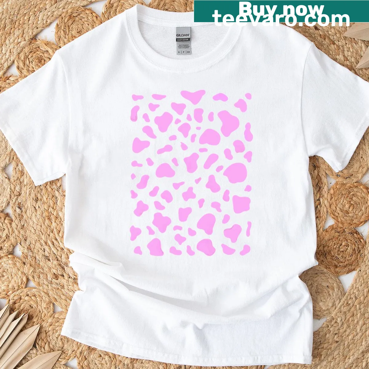 Charming T-shirt featuring a delightful cow graphic — on a men's t-shirt