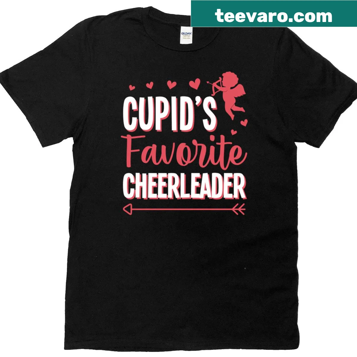 Cupid-themed T-shirt for couples celebrating Valentine's Day — on a men's t-shirt