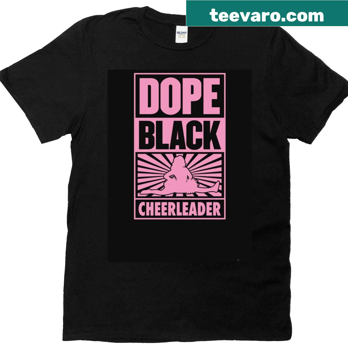 Dynamic cheerleader graphic on a T-shirt — on a men's t-shirt