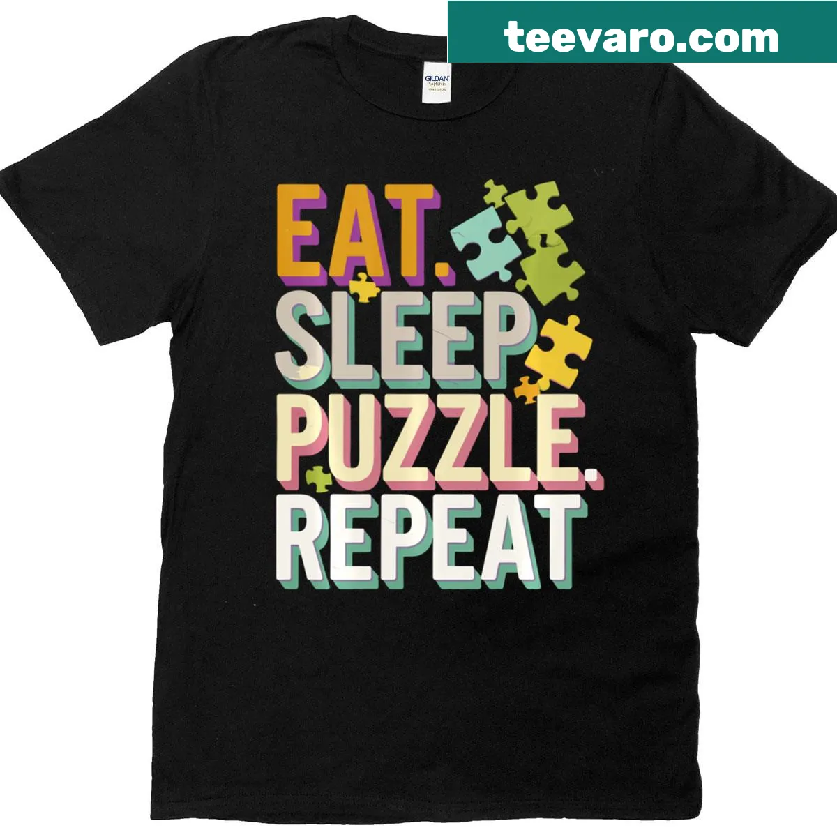 Typography design for puzzle lovers on T-shirt — on a men's t-shirt