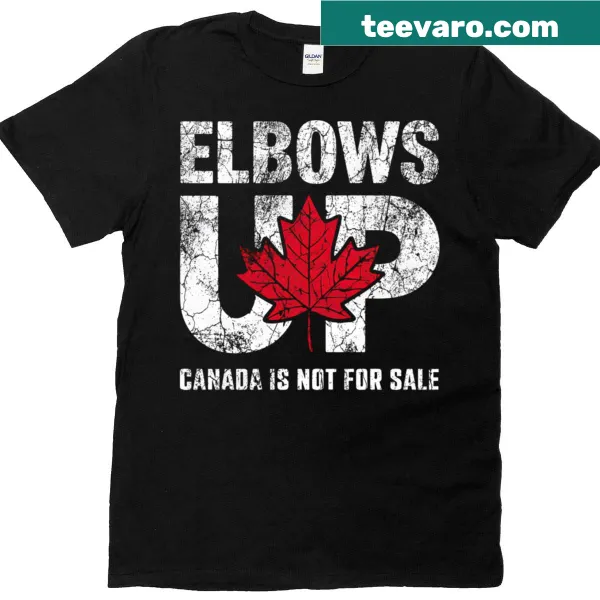 Vintage distressed Elbows Up Canada T-shirt with Canadian pride graphic