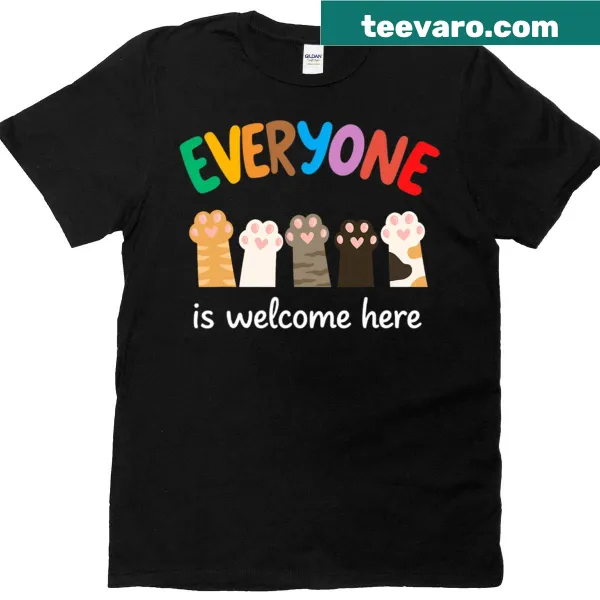 Vintage floral cats t-shirt for Idaho teachers with welcoming text