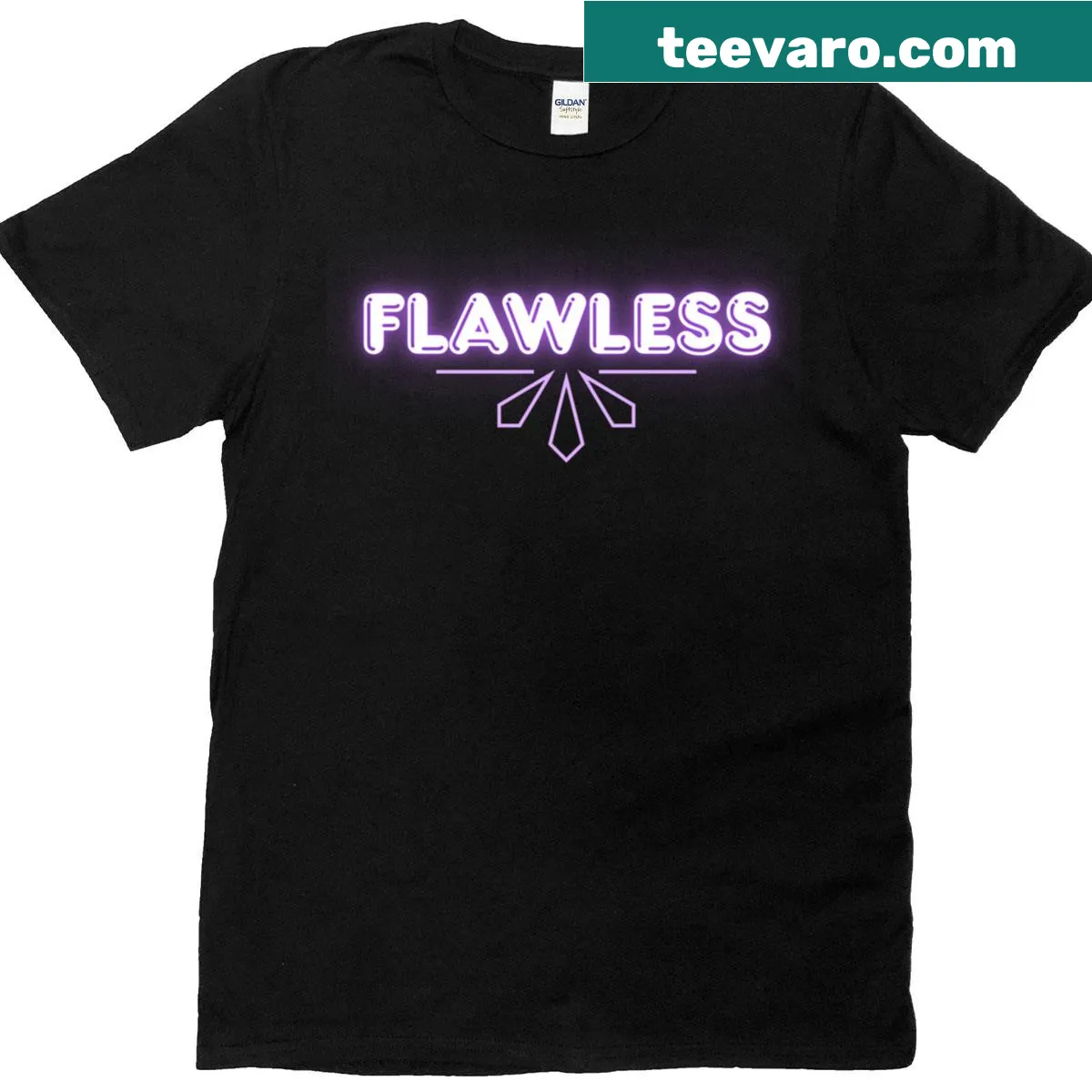 Bold Flawless! graphic T-shirt with clean typography — on a men's t-shirt
