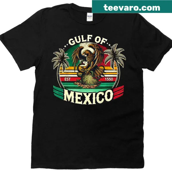 Vintage Gulf of Mexico flag design on a T-shirt