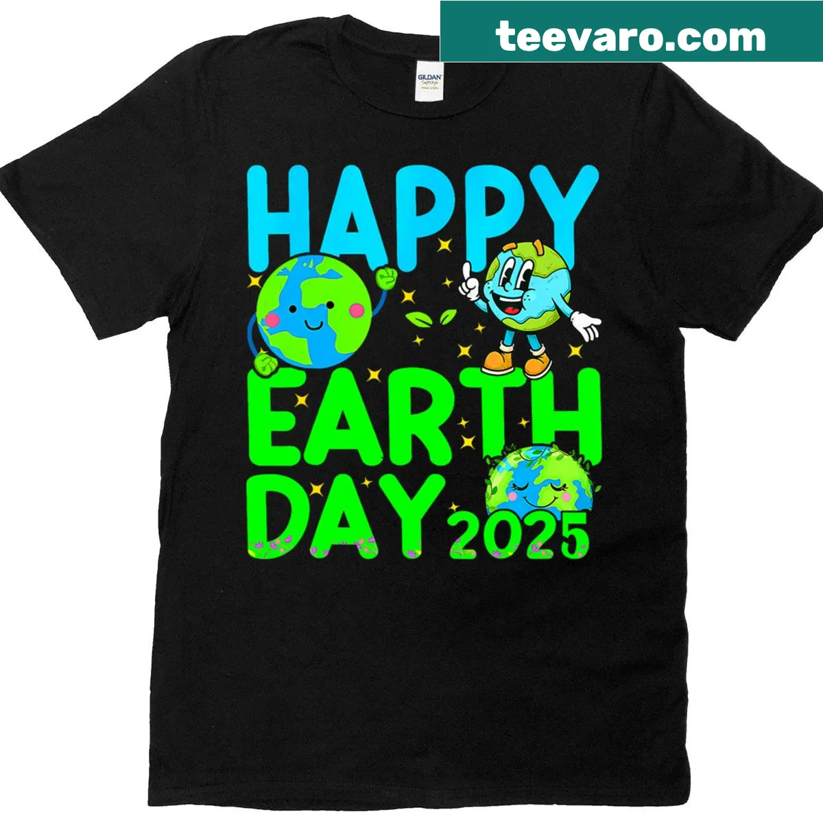 Cute Earth Day design for 2025 on a T-shirt — on a men's t-shirt