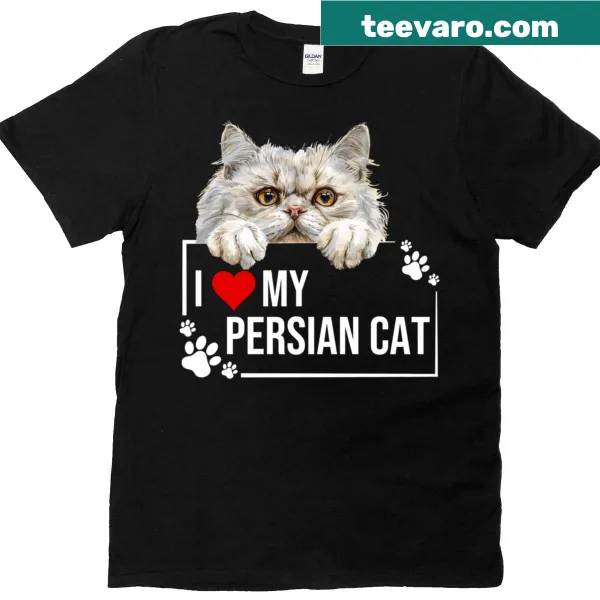 T-shirt with the phrase 'I Love My Persian Cat' for cat lovers