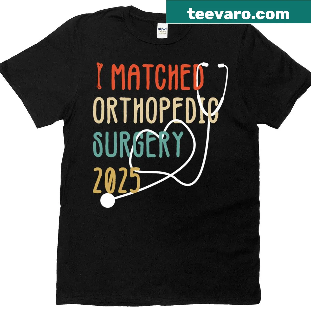 Retro orthopedic surgery match day T-shirt for graduates — on a men's t-shirt