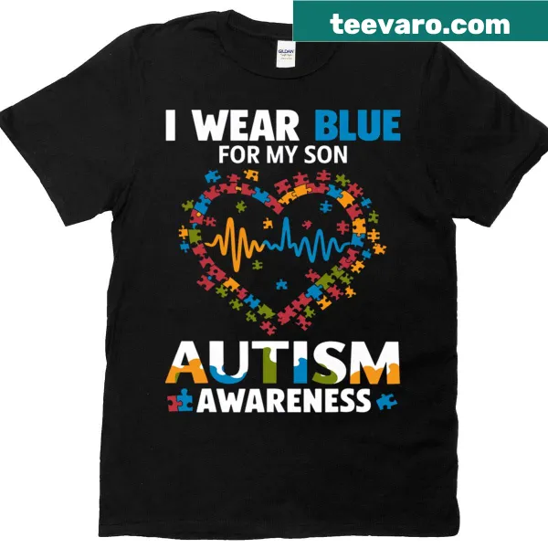 Mom's autism awareness T-shirt with cheerful design