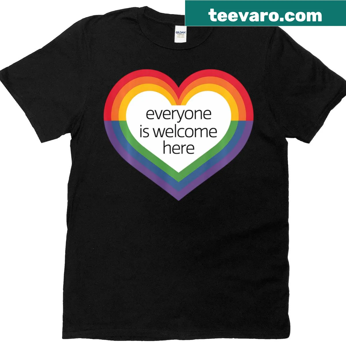 T-shirt promoting inclusivity for teachers with supportive message — on a men's t-shirt