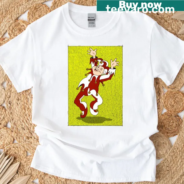 Playful t-shirt featuring a whimsical jester graphic