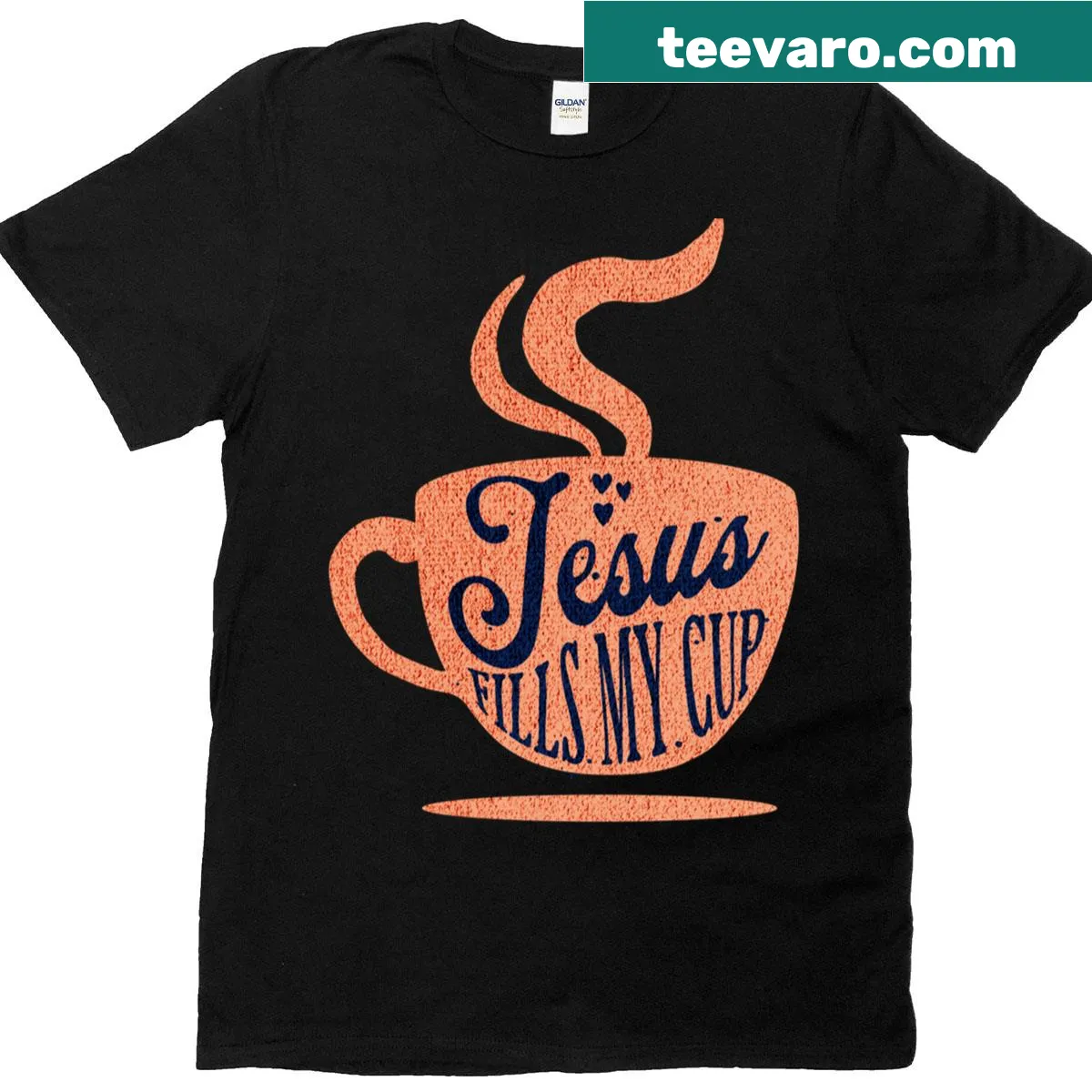Inspirational t-shirt with a faith message about Jesus — on a men's t-shirt