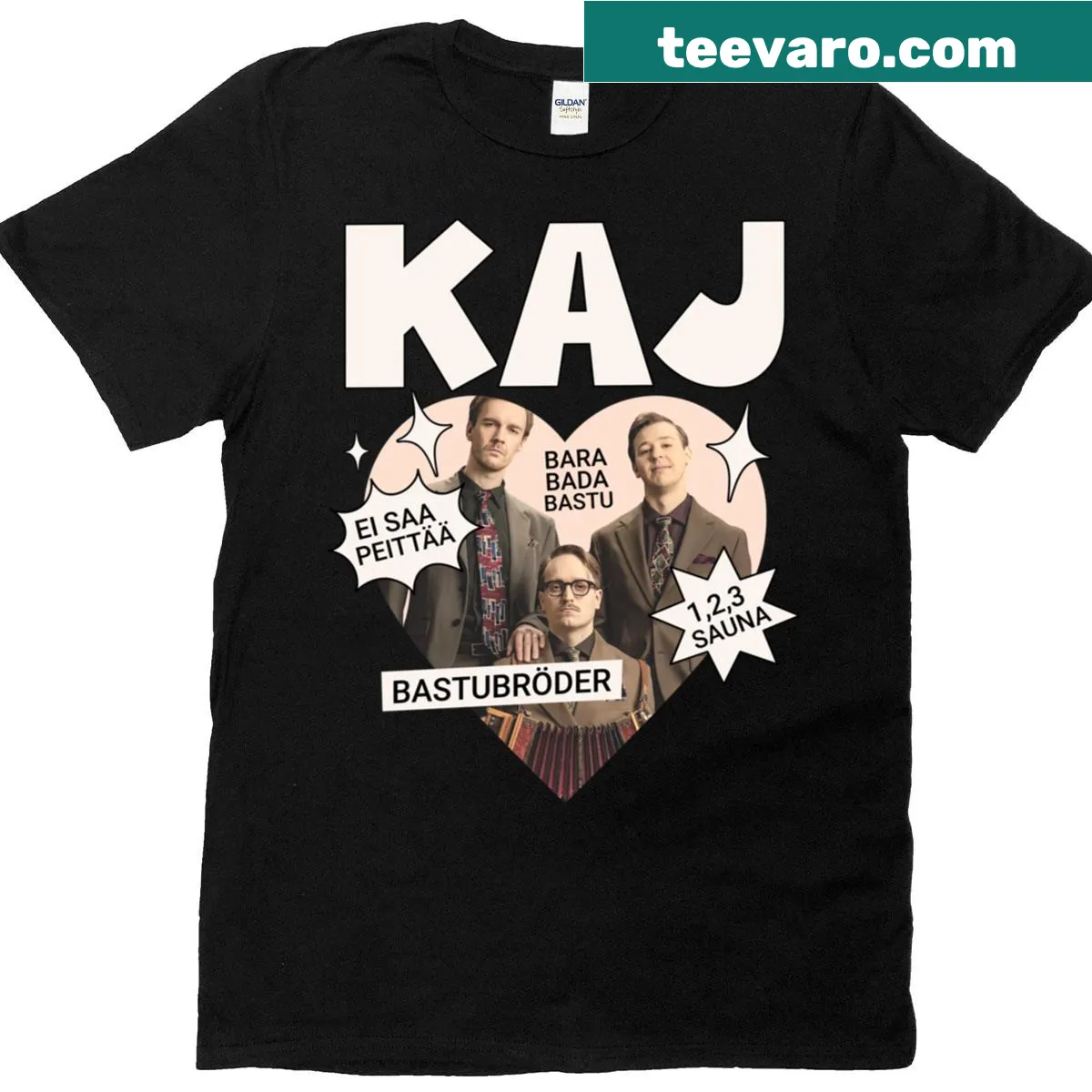 Eurovision-themed T-shirt with playful text design — on a men's t-shirt