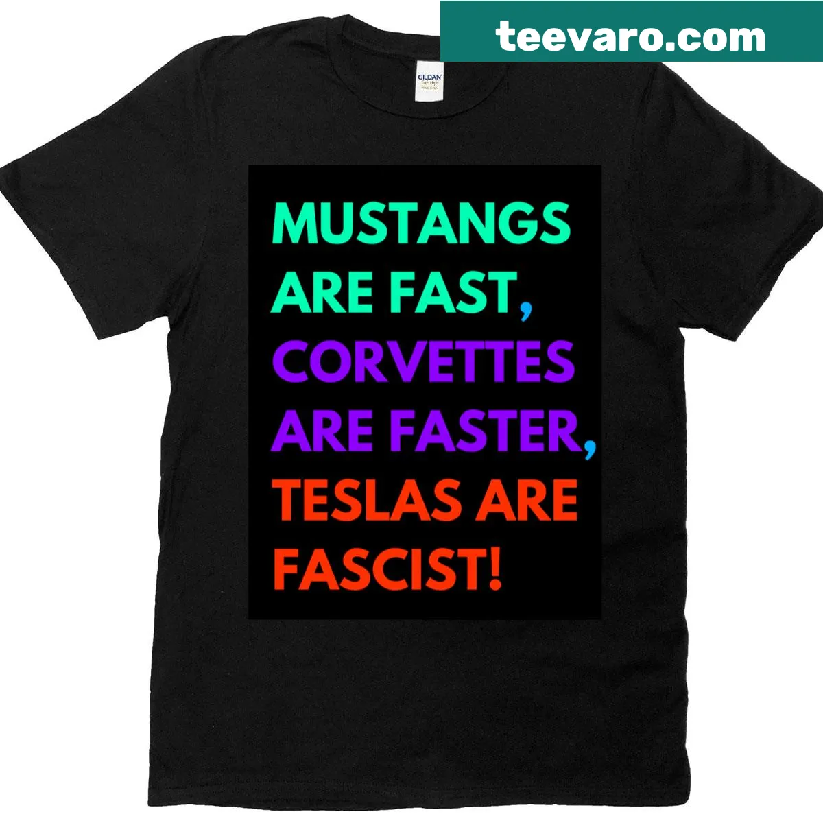 Edgy automotive-themed t-shirt with bold text — on a men's t-shirt