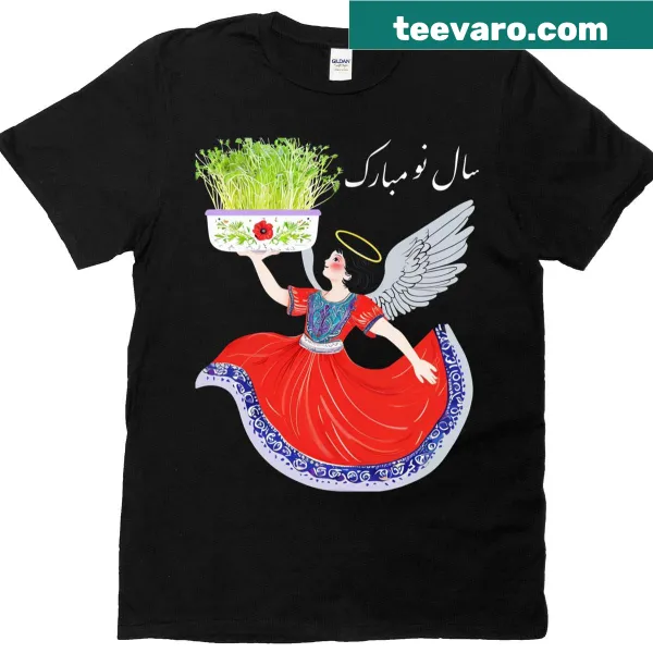 Happy Nowruz t-shirt featuring Haftseen symbols