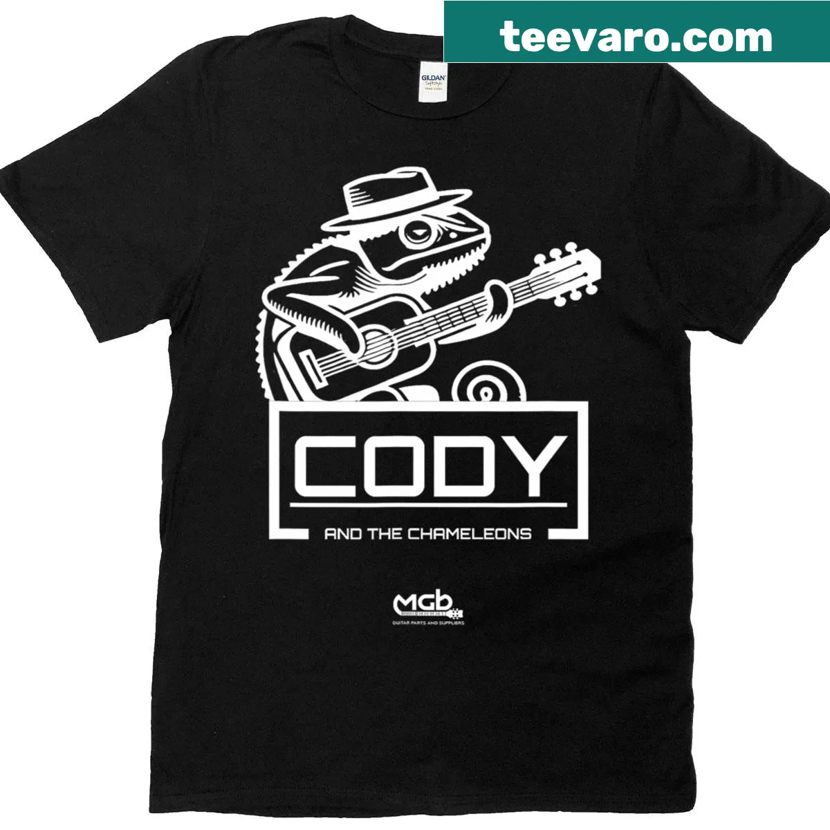 Vintage-style T-shirt featuring a Blues Lizard design. — on a men's t-shirt