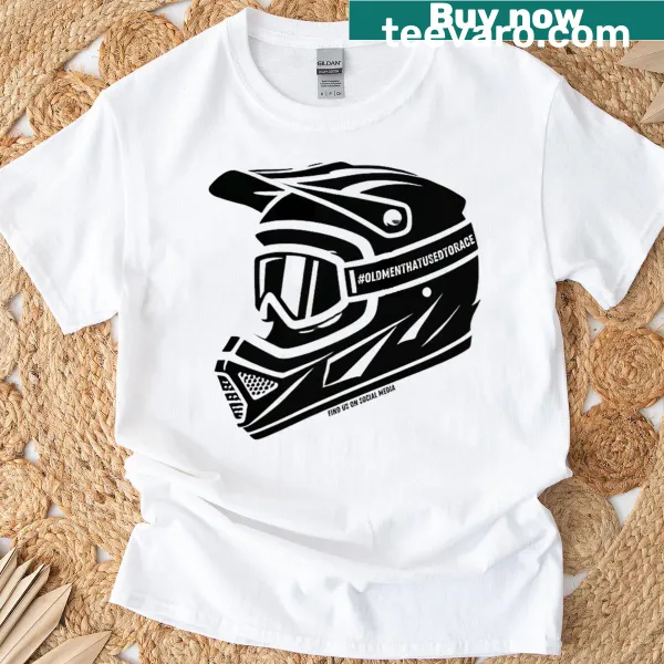 Vintage-style T-shirt with a racing helmet graphic