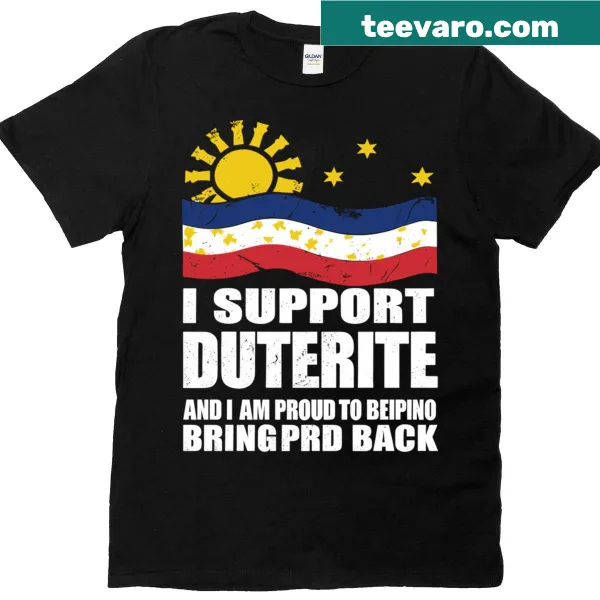 Graphic tee with 'I Stand With Duterte' text in bold letters