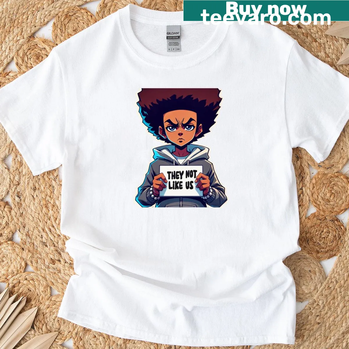 Sarcastic t-shirt with 'They Not Like Us' phrase — on a men's t-shirt