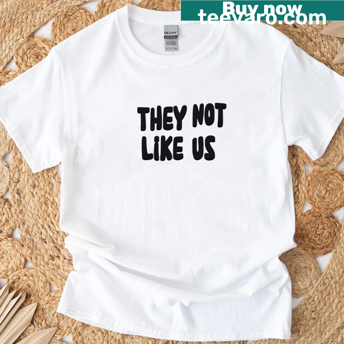 Bold typography shirt with the phrase 'They Not Like Us' — on a men's t-shirt