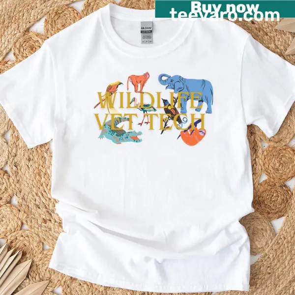 T-shirt recognizing wildlife vet techs with bold graphics.