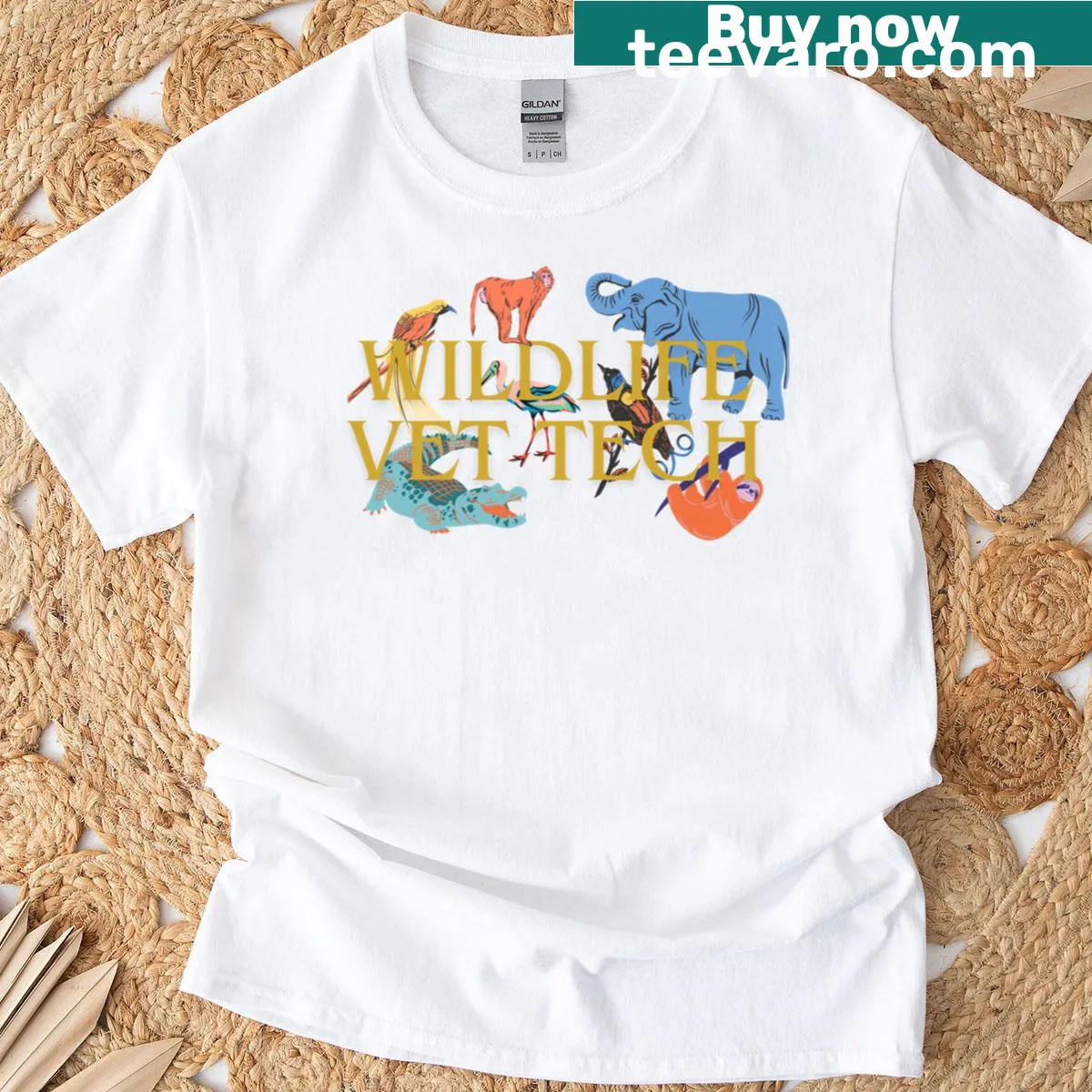 T-shirt recognizing wildlife vet techs with bold graphics. — on a men's t-shirt
