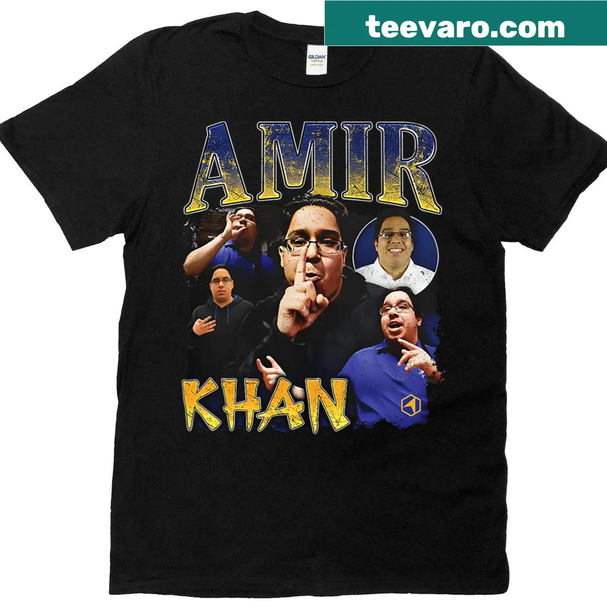 Retro vintage official Amir Khan t-shirt — on a men's t-shirt