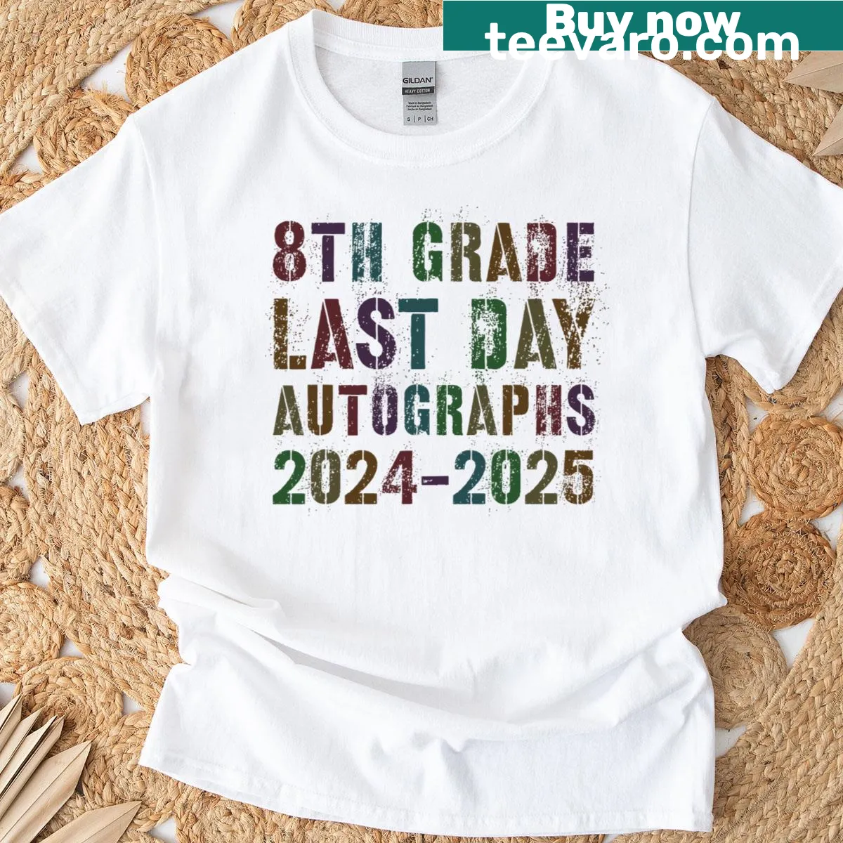 8th grade last day T-shirt with signing space for classmates. — on a men's t-shirt